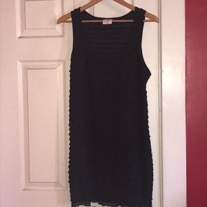 Free people black ruffle dress large
